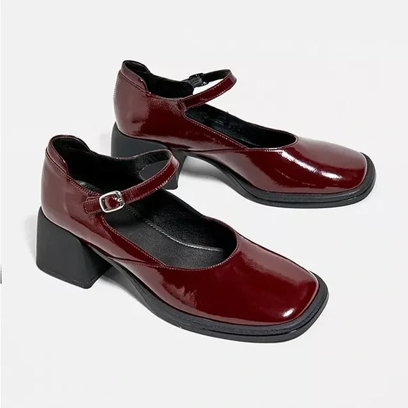 Vagabond Burgundy Mary Jane Shoes - Picture 2 of 7